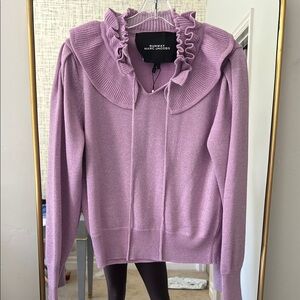 Marc Jacobs Sparkle Lilac Ruffle Turtleneck Sweater
